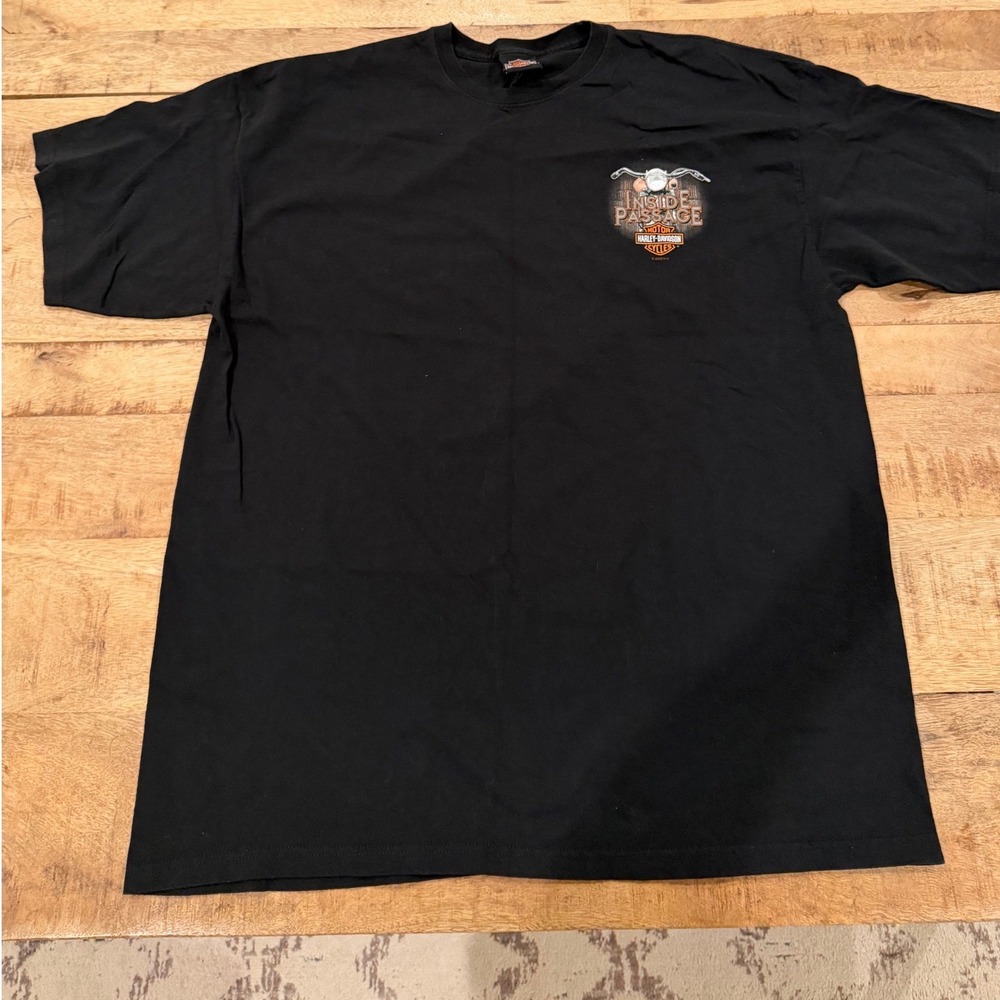 Harley-Davidson Ketchikan Alaska Grizzly Bear T-Shirt Black Mens XL 2003 Vintage